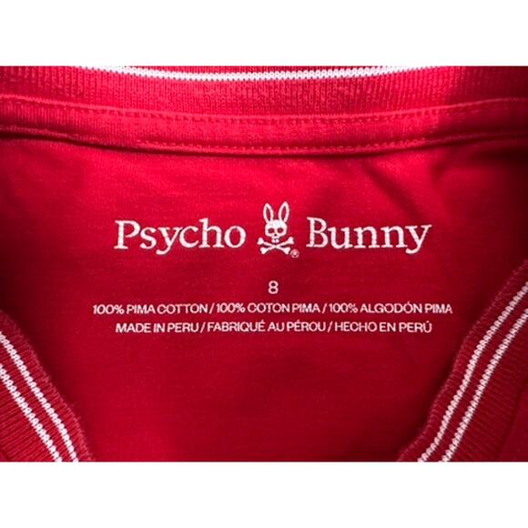 Psycho Bunny T-Shirt Red size 8 - Picture 4 of 6